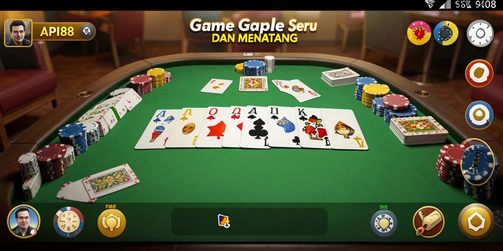 Tampilan gameplay seru dalam API88 saat bermain Gaple.