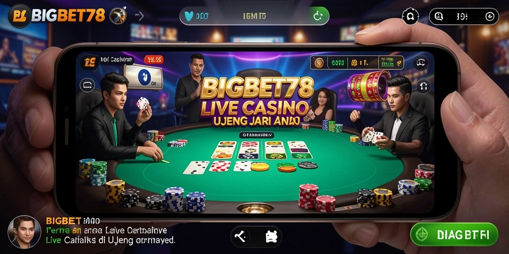Screenshot gameplay BIGBET78 menampilkan suasana kasino yang hidup dan interaktif.