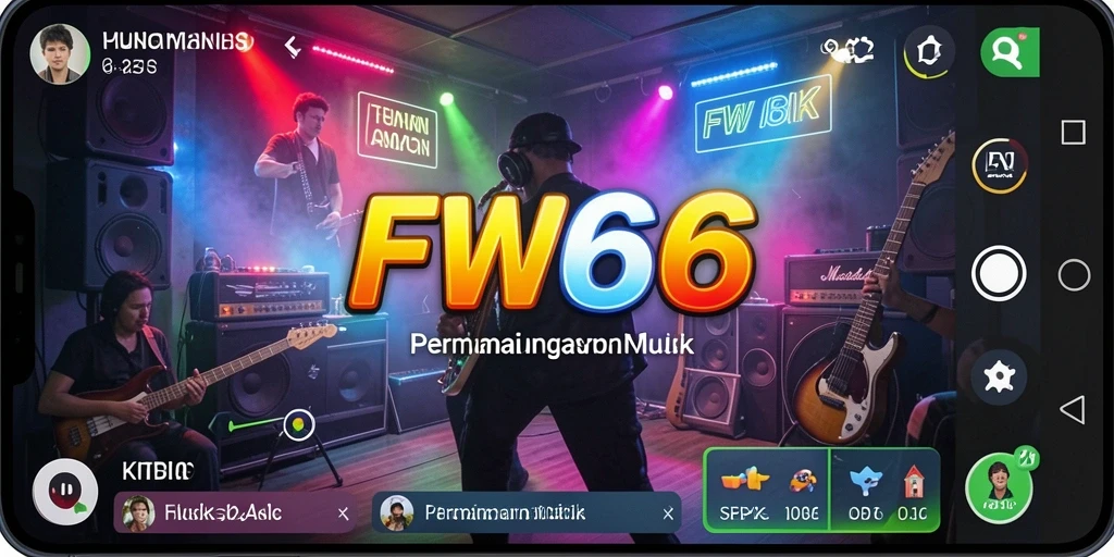 Screenshot gameplay FW66 yang menunjukkan interaksi musik yang menarik.