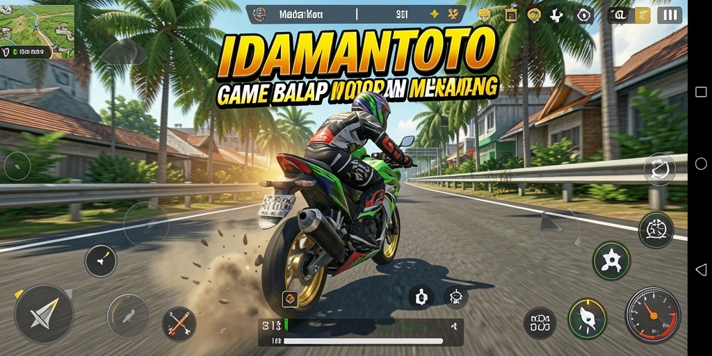 Tampilan aksi seru di lintasan balap motor IDAMANTOTO.