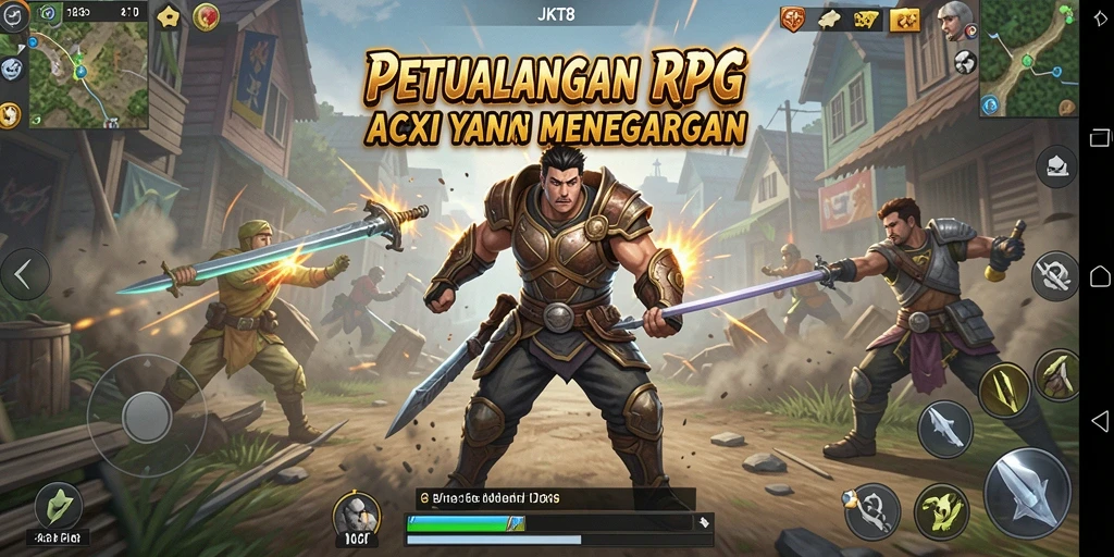 Tampilan screenshot gameplay yang mendebarkan dari JKT8 ARPG.