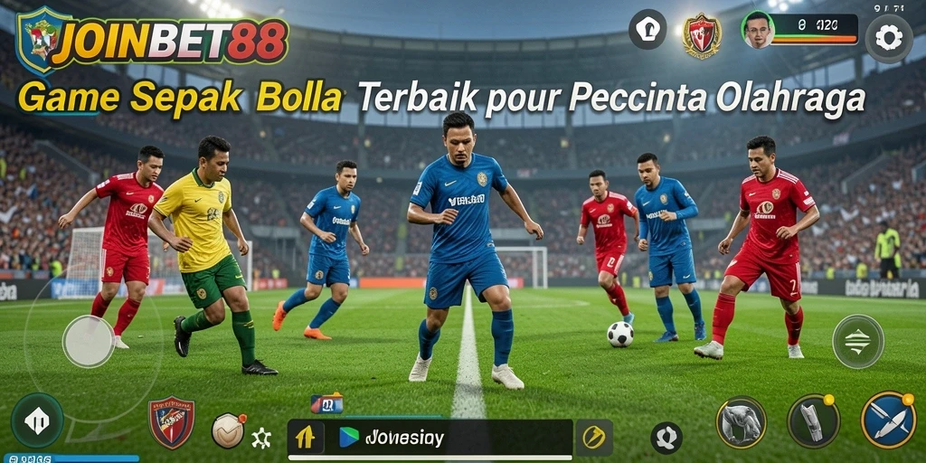 Screenshot gameplay JOINBET88 yang menampilkan aksi sepak bola yang mendebarkan.