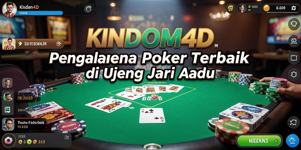 Tampilan gameplay utama KINDOM4D dengan suasana permainan Poker yang menarik.