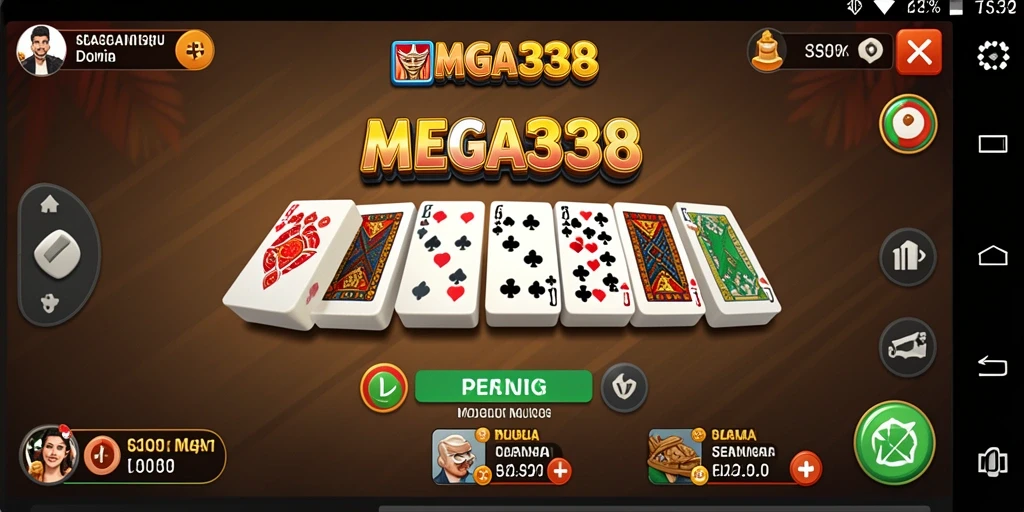 Tampilan gameplay seru dan interaktif MEGA338 di domino.