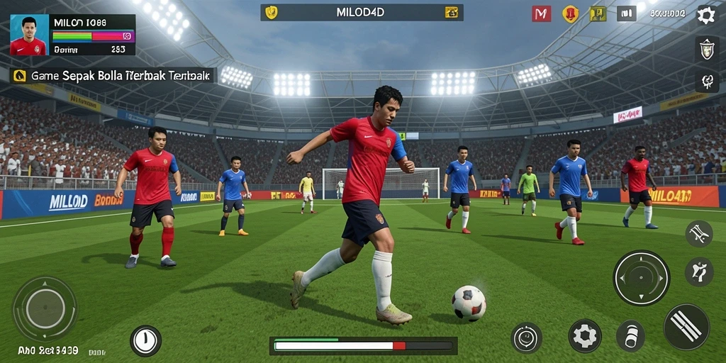 Tampilan gameplay menarik dari game sepak bola MILO4D.