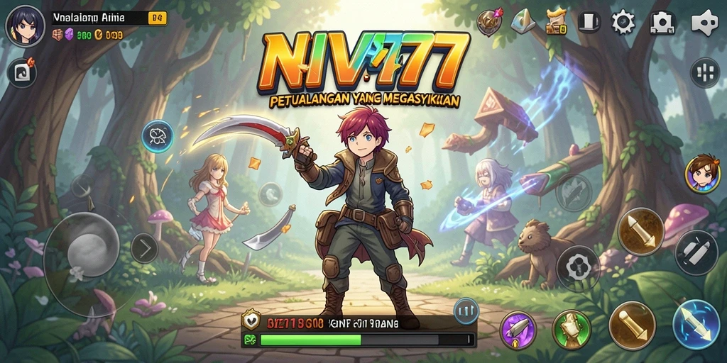 Tampilan seru dari gameplay NV77 yang penuh aksi Anime.