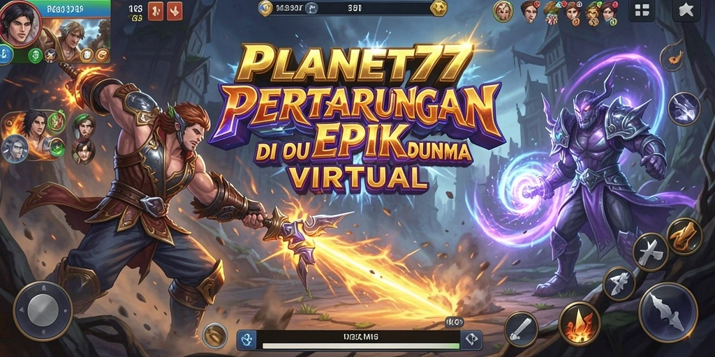 Tangkapan layar menunjukkan pertarungan seru di <strong>PLANET77</strong>.