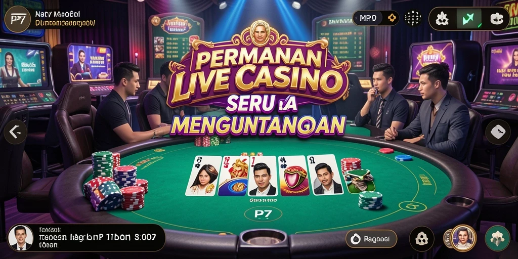 Screenshot utama PP7 menampilkan gameplay Live Casino yang menarik.