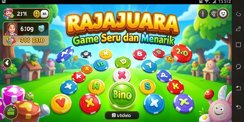 Tampilan gameplay seru RAJAJUARA dengan elemen Bingo yang menarik.