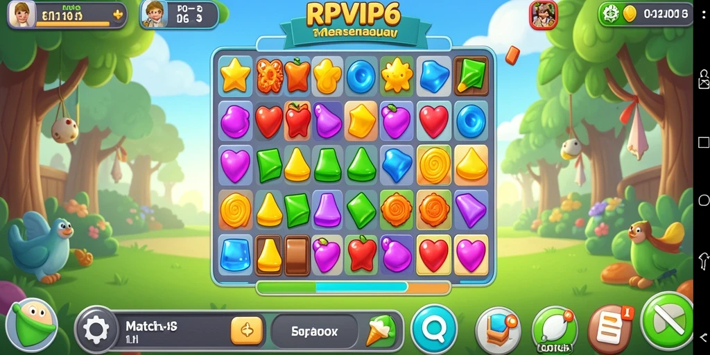 Tampilan gameplay RPVIP6 yang seru dalam genre Match-3.