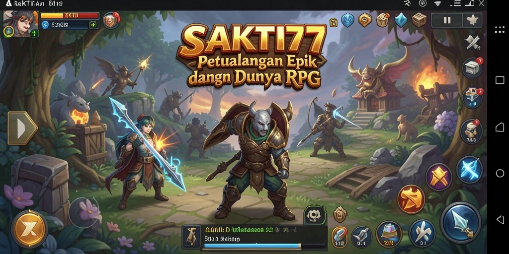 Screenshot gameplay SAKTI77 yang menampilkan pertempuran epik dalam dunia RPG.