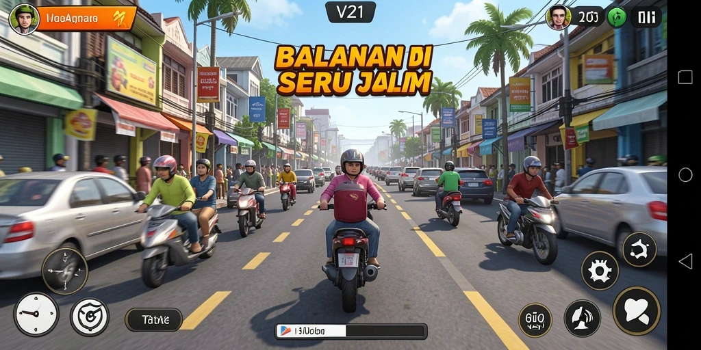 Gameplay mendebarkan saat mobil melaju cepat di trek balapan.