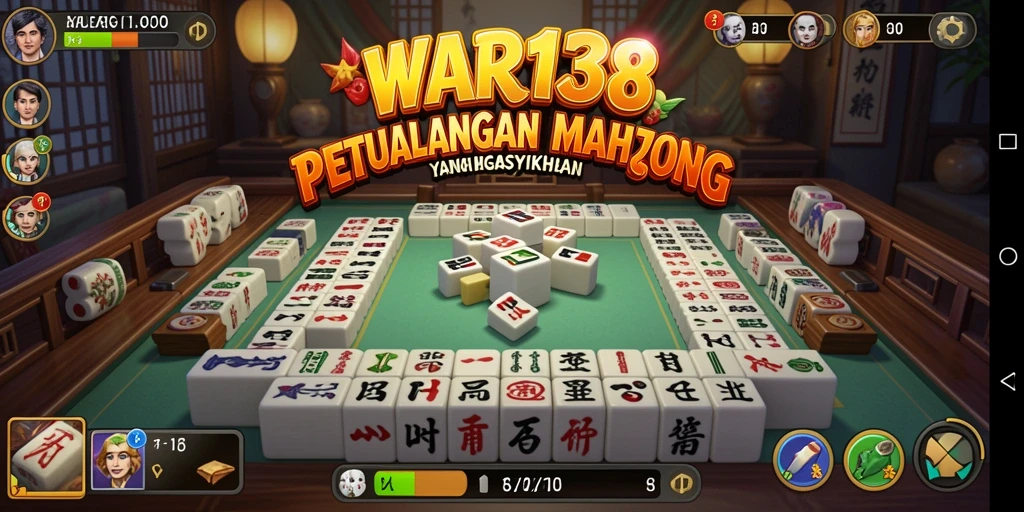 Tampilan gameplay Mahjong yang menarik dan penuh warna.